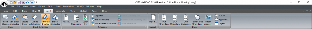 IntelliCAD Ribbon - Insert
